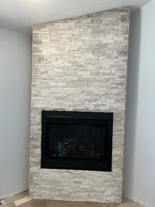 stairs hall and other construction fireplace